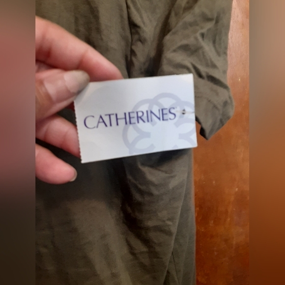 Catherines NWT Women's Plus Size Olive Green Wrap Cover Up Modal Cotton 2X - Picture 4 of 8
